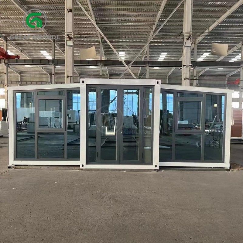 20ft katlanabilir küçük evler üreticisi kahverengi cam kapı on dakika inşa galvanizli çelik çerçeve