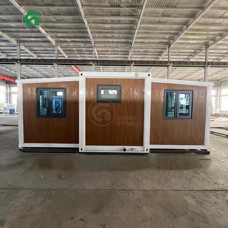 20ft katlanabilir küçük evler üreticisi kahverengi cam kapı on dakika inşa galvanizli çelik çerçeve