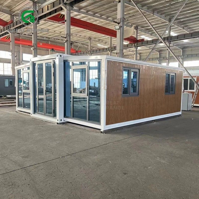20ft katlanabilir küçük evler üreticisi kahverengi cam kapı on dakika inşa galvanizli çelik çerçeve