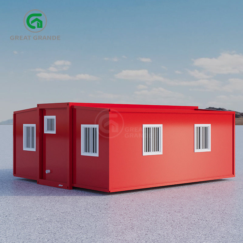 Basit Kurulum Bambu Plywood Zemin ve Duş Ayarları ile Genişletilebilir Prefab Ev