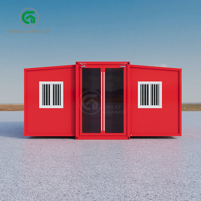 Basit Kurulum Bambu Plywood Zemin ve Duş Ayarları ile Genişletilebilir Prefab Ev