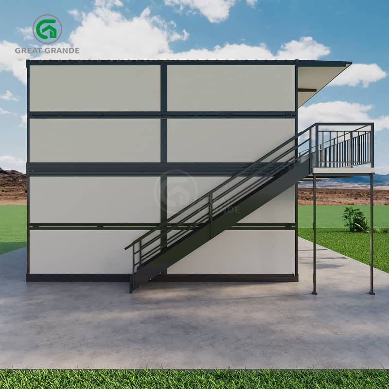 20ft katlanabilir prefabrik ev iki katlı modern inşaat alanı işçileri yatakhane